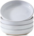 Pasta Bowls 26 OZ,Ceramic Salad Serving Bowls Set of 4,Large 8.2 inch Shallow Bowls Plates for Soup,Fruit,Noodle,Dinner,Dishwasher & Microwave Safe,White-Ruum Studio Home