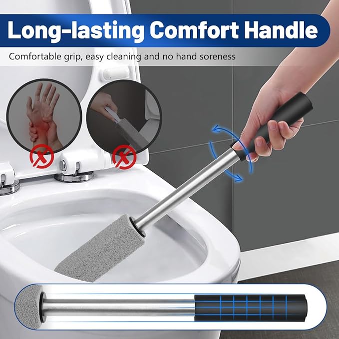 2 Pack Pumice Stone for Toilet Cleaning,16.14In Extra Long Handle Toilet Pumice Stone Toilet Bowl Cleaner Brush Toilet Scrubber for Toilets Bathtubs Grills Sinks-Ruum Studio Home