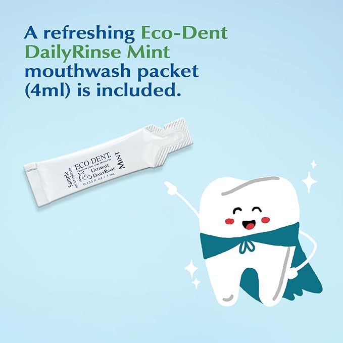 Eco-Dent Alcohol-Free Mouthwash, Mint - Ultimate Essential MouthCare, Oral Care Mouth Wash for Adults, Baking Soda Mouth Rinse with Essential Oils + DailyRinse Single-Use Pack, Mint-Ruum Studio Home