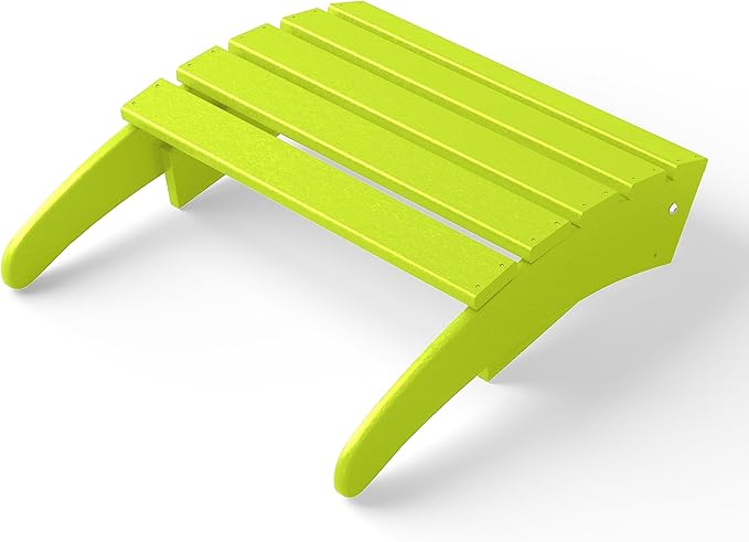 WestinTrends Outdoor Ottoman, Patio Adirondack Ottoman Foot Rest, All Weather Poly Lumber Folding Foot Stool for Adirondack Chair, Widely Used for Outside Porch Pool Lawn Backyard, Lime-Ruum Studio Home