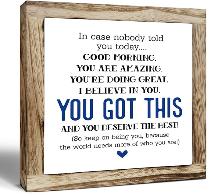 nspirational Wood Sign, Wooden Plaques Table Decor, Office Desk Sign, Farmhouse Home Decorate, Affirmation Signs Decorate Gift, Encouragement Gift, In Case No Nobody Told You Today Signs-Ruum Studio Home