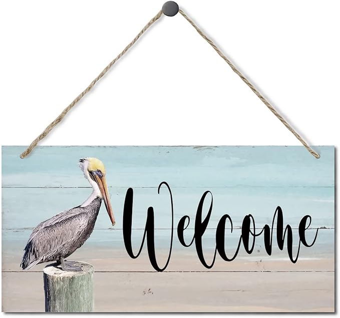 Rustic Hanging Welcome Wood Sign, 12 * 6inch - Farmhouse Porch Wall Art-Ruum Studio Home