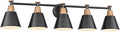 FEMILA 37.4" Black Vanity Light, Black Bathroom Light Fixture, Bathroom Lighting Fixtures Over Mirror with Matte Black Finish, 4FG59B-5W BK-Ruum Studio Home