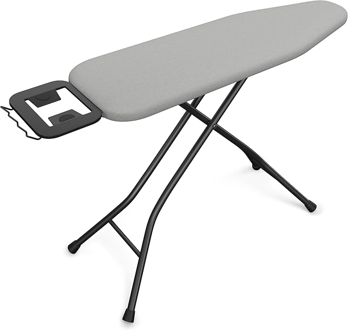 Yaheetech Foldable Ironing Board, Heavy Duty Iron Board with 9 Adjustable Heights, 4 Layer Cover and Safety Iron Rest, 52X14 Compact and Space Save Iron Board for Home Laundry Room Use, Gray-Ruum Studio Home
