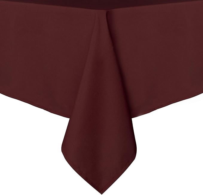 sancua Rectangle Tablecloth - 70 x 90 Inch - Stain and Wrinkle Resistant Washable Polyester Table Cloth, Decorative Fabric Table Cover for Dining Tables, Buffet Parties and Camping, Burgundy-Ruum Studio Home