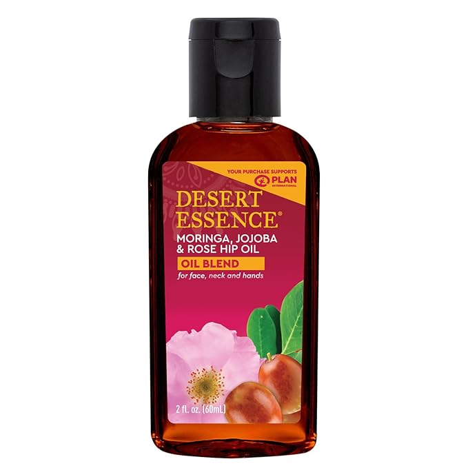 Desert Essence Moringa, Jojoba & Rose Hip Oil Refreshing & Rejuvenating Skin Restoration - Nutrient-Rich Vitamin Blend For Face, Neck, Body & Hands - Vegan, Non-GMO, Gluten-Free, Cruelty-Free - 2oz-Ruum Studio Home