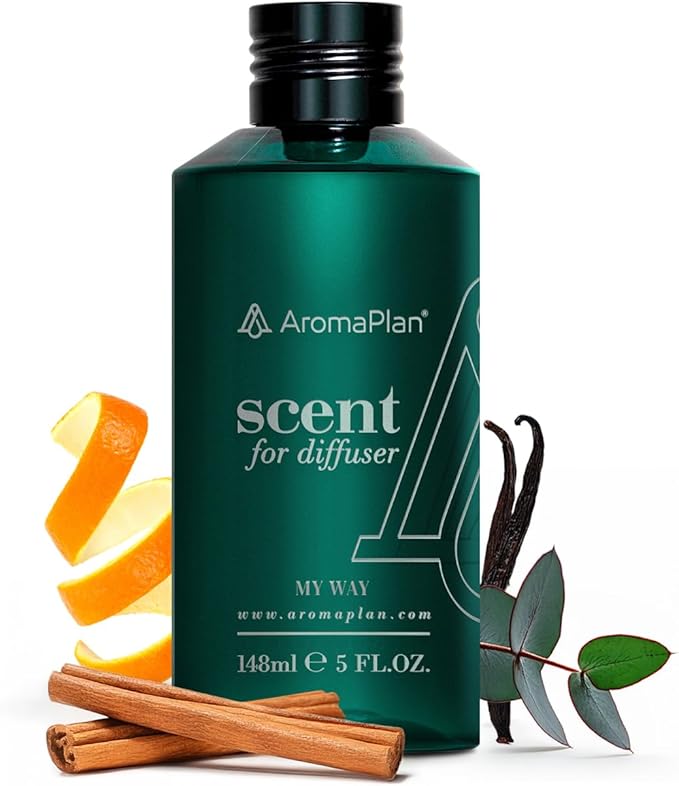 Aromaplan Hotel Scents My Way 5 Fl Oz (148ml), Home Luxury Aroma & Hotel Fragrance Diffuser Oil- Hotel Diffuser Oil for Aromatherapy- USA Made, Bigger Bottle, Bolder Aroma & Longer Lasting-Ruum Studio Home