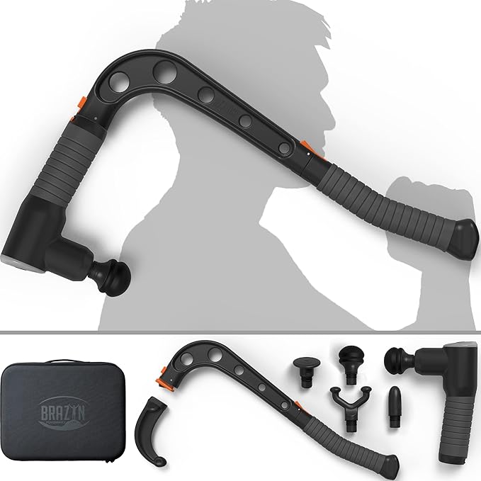 Talon Percussion Massage Gun + Massage Cane + Gun Holder System - Deep Tissue Muscle Massager with Arm Attachment for Whole Body Pain Relief, Upper and Lower Back, Neck & Shoulder Relaxer-Ruum Studio Home