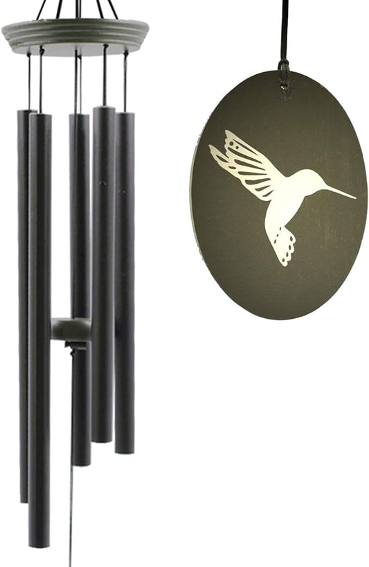 Hummingbird Outdoor Wind Chimes for Outside - 33" Tall, Tuned Melody, Memorial Gift for Mom/Grandma, Weather-Resistant, Perfect Decoration for Patio, Garden, Yard & Indoors-Ruum Studio Home