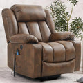 Power Lift Recliner Chair for Elderly Breathable Leather Recliner Chair with Massage and Heat for People Limited Mobility,2 Cup Holders,Electric Stand Assist,USB Ports,Gifts for Family (Ochre)-Ruum Studio Home