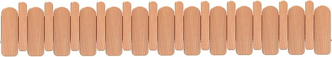 Wall Mounted Piano Key Hanger | Flip Style Hook | Entrance Wall Art Hook, Made of Oak Wood (3 Times Painted, 4 Times Polished) (Arc Beech, 12Hooks)-Ruum Studio Home