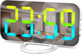 SZELAM Digital Alarm Clock,LED RGB Colorful Clocks,with Mirror Surface Large Display,2 USB Charger Ports,Auto Dimming,Modern Desk Clock for Bedroom Home Office Decor- White-Ruum Studio Home