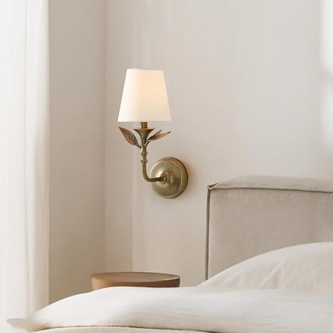 Antique Brass Forged Wall Light - Golden Farmhouse Wall Sconces for Living Room, Vintage Mordern Wall Light Fixture for Bedroom, Kitchen, Bathroom-Ruum Studio Home