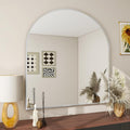 BEAUTYPEAK 32"x34" Arch Bathroom Mirror, Wall Mounted Vanity Metal Frame Mirror for Bedroom, Entryway, Living Room, Silver-Ruum Studio Home