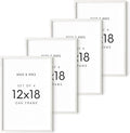 HAUS AND HUES 12x18 Picture Frames For Wall - Set Of 4 Poster Frames 12x18, Picture Frames 12x18, 12x18 Frames, Frames 12 X 18, Gallery Wall Frame Set, 12x18 Poster Frame (White Frame)-Ruum Studio Home