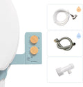 TUSHY Spa Warm Water Bidet Attachment for Toilet. Universal Fit, Easy Install (Requires Sink Access for Optional Temperature Control) Self Cleaning, Adjustable Pressure, Angle Control, Blue/Bamboo-Ruum Studio Home