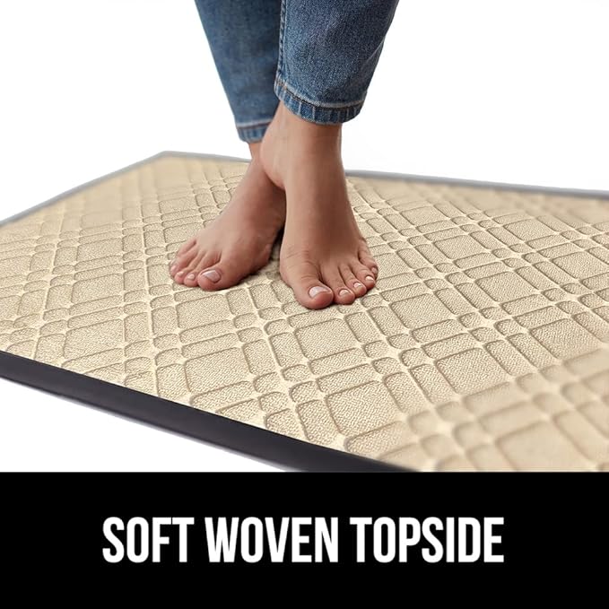 GORILLA GRIP 100% Waterproof All-Season WeatherMax Doormat, 72x24, US Designed Natural Rubber, Stain and Fade Resistant, Low Profile Indoor Outdoor Door Mats, Easy Clean Patio Mat, Modern Latte-Ruum Studio Home