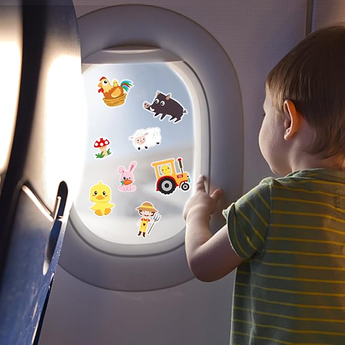 Brand Farm Animal Gel Clings Stickers for Kids, 21PCS Reusable Decals, Wall, Car, Window Decorations, Classroom, Home, Nursery, Party Supplies-Ruum Studio Home