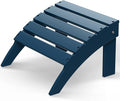 GREENVINES Adirondack-Ottoman | HDPE Plastic | Outdoor Footrest | All Weather | Foot Rest | Foot Stool | Blue | for Adirondack Chair | for Patio Backyard Pool-Ruum Studio Home