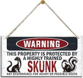 Warning Sign, Skunk Warning Wood Plaque Sign, Funny Door Signs, Decorative Wood Hanging Suspension Plaque, Farmhouse Wooden Wall Decor, Outdoor Hanging Wooden Signs-Ruum Studio Home