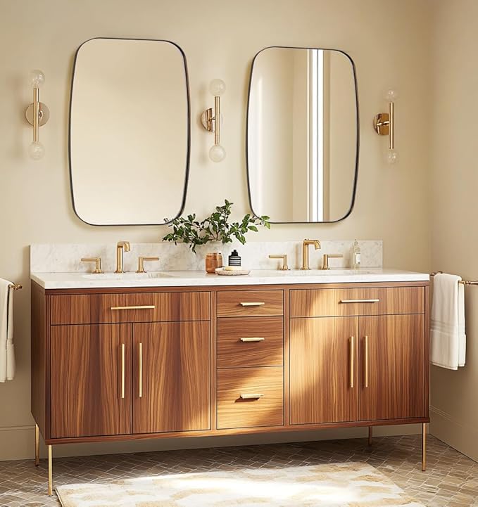 ANDY STAR Oval Mirrors for Bathroom, 20x30 Bronze Bathroom Vanity Mirror with Metal Frame, Oil Bronze Oblong Mirror for Over Sink, Modern Anti Rust Wall Mounted-Ruum Studio Home