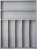Silverware Organizer 13 Inch Gray Bamboo Kitchen Drawer Organizer 7 Slots Utensil Organizer Silverware Holder Cutlery Organizer Flatware Tray (Large)-Ruum Studio Home