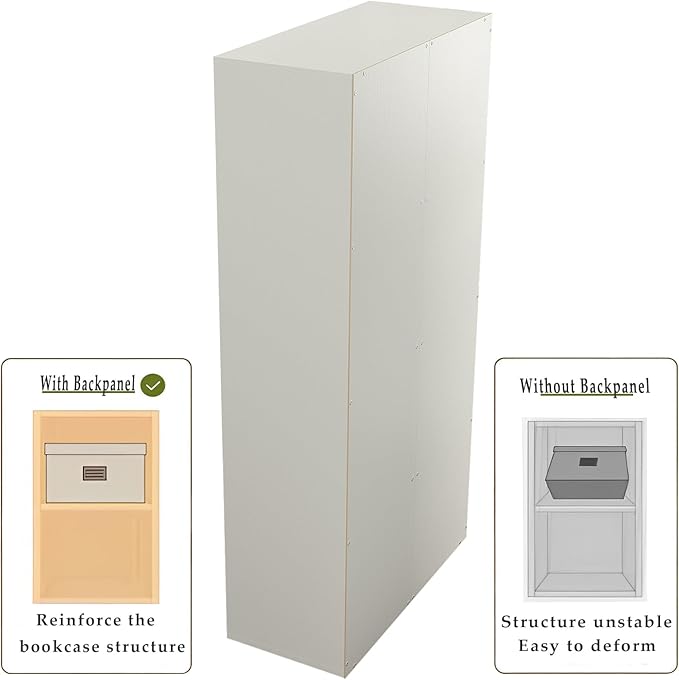 8-Cube Storage Shelf Bookcase - Wooden 4-Tier Floor Standing Open Bookshelf, Modern TV Stand up to 55 Inchs for Home and Office, Warm White-Ruum Studio Home