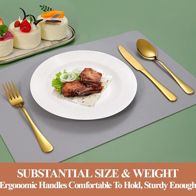 Lazycorner 30 Pcs Gold Silverware Set for 6, Food Grade Stainless Steel Flatware Set Include Fork/Knife/Spoon, Mirror Polished Eating Utensils Sets, Reusable Silverwear Cutlery Set, Dishwasher Safe-Ruum Studio Home