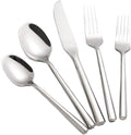 Hand Forged Stainless Steel Flatware Set Silverware Set Cutlery Set Hexagon Handle 5 Pieces Service for 1-Ruum Studio Home