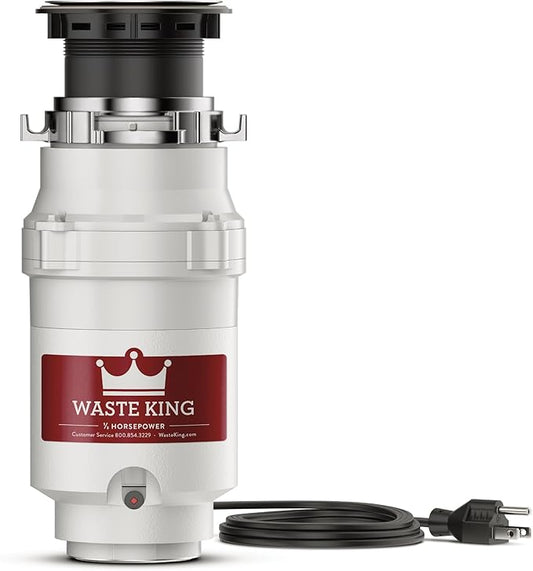 Waste King Garbage Disposal for Kitchen Sink with Power Cord, Compact Food Waste Disposer, L-111-Ruum Studio Home