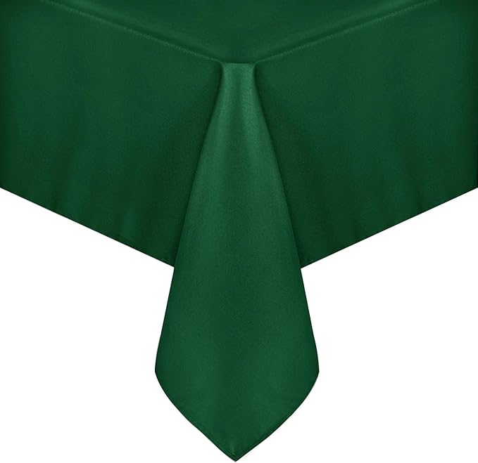 sancua Rectangle Tablecloth - 70 x 108 Inch - Stain and Wrinkle Resistant Washable Polyester Table Cloth, Decorative Fabric Table Cover for Dining, Buffet Parties and Christmas, Hunter Green-Ruum Studio Home