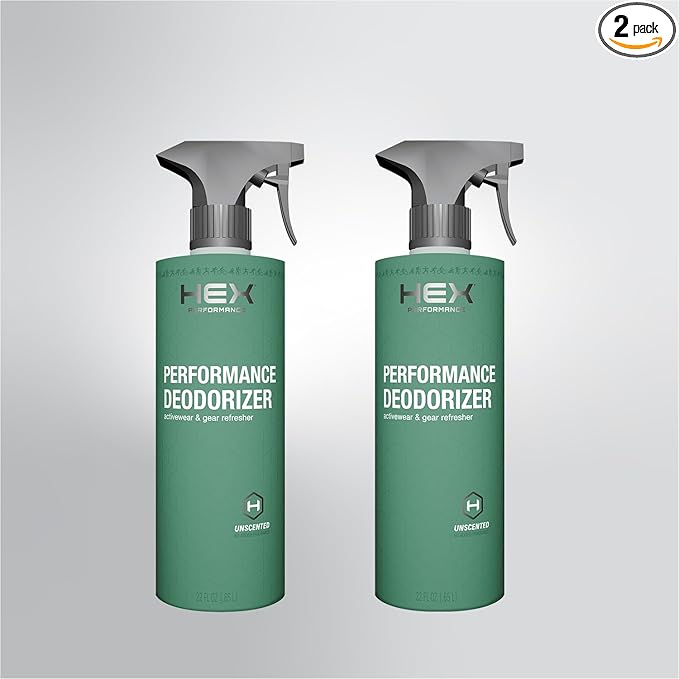 HEX Performance Deodorizing Spray, Unscented, 44oz (Pack of 2) - Awesome for Shoes, Gear, Activewear & Fabrics, Yoga Mats & Gym Equipment, Carpet, Pets, Odor Eliminator & Fabric Refresher Spray-Ruum Studio Home