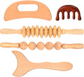 5 in 1 Wood Therapy Massage Tools Lymphatic Drainage Massager Maderoterapia Kit Wooden Massager Body Sculpting Tools for Muscle Pain Relief, Anti-Cellulite, Body Contouring and Shaping-Ruum Studio Home