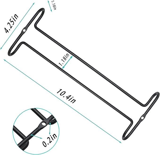 10 Inch Wine Glass Rack Under Cabinet Shelf Stemware Storage Hanging Hanger Organizer Glasses Holder with Drying Under Counter Metal for Kitchen and Bar Set of 2 Black-Ruum Studio Home