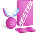 BESTEK Teeth Whitening Kit – 32X LED Light, 10-Min Fast Whitening, 4 Tubes of 35% Carbamide Peroxide Gel, Removes Coffee, Wine & Tobacco Stains - Red-Ruum Studio Home
