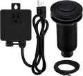 Garbage Disposal SinkTop Air Switch Kit with Long Button,Brass Made Cover,UL,Matte Black-Ruum Studio Home