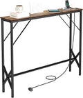39.4" Console Table, Skinny Entryway Table with Fast-Charging Station, Narrow Long Sofa Table, Behind Slim Couch Table for Entrance, Hallway, Living Room Decor ST-BR100-1-Ruum Studio Home
