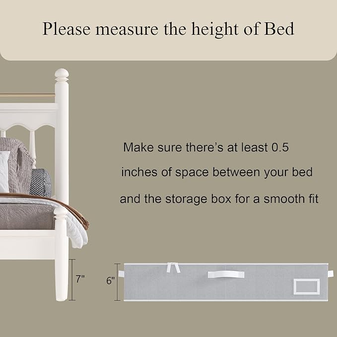 Under Bed Storage Containers, 2-Pack Underbed Storage Box, Collapsible Clothes Storage Bins with Handles and Lid, Large Under Bed Organizers for Shoe, Blanket, Pillow, Sheet, Gray-Ruum Studio Home