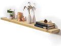 Fun Memories Floating Shelves for Wall Decor, 48"x8" Rustic Reclaimed Wood Shelves, Heavy-Duty Wall Mounted Shelves with Invisible Brackets for Living Room, Bedroom, Kitchen, Natural Finish, Set of 2-Ruum Studio Home