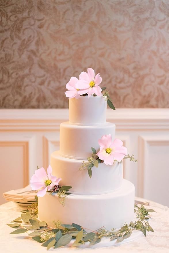 IPOPU Light Pink Flowers Artificial Daisies 5PCS Silk Cosmos Wild Flowers 24.5" Fake Pink Daisies for Vase for Home Decor Floral Arrangements Wedding Bouquets for Bride-Ruum Studio Home