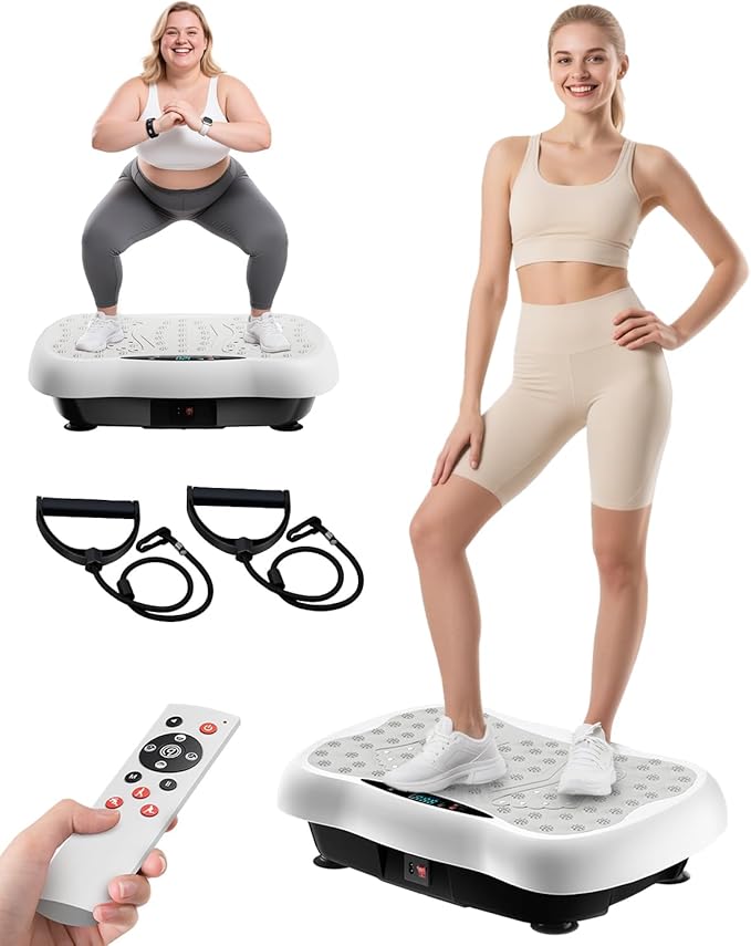 Vibration Plate Exercise Machine, Vibrating Platform for Lymphatic Drainage with 120 Speeds, Upgraded Vibrated Plates for Weight Loss, Full Body Workout Equipment for Fitness at Home-Ruum Studio Home