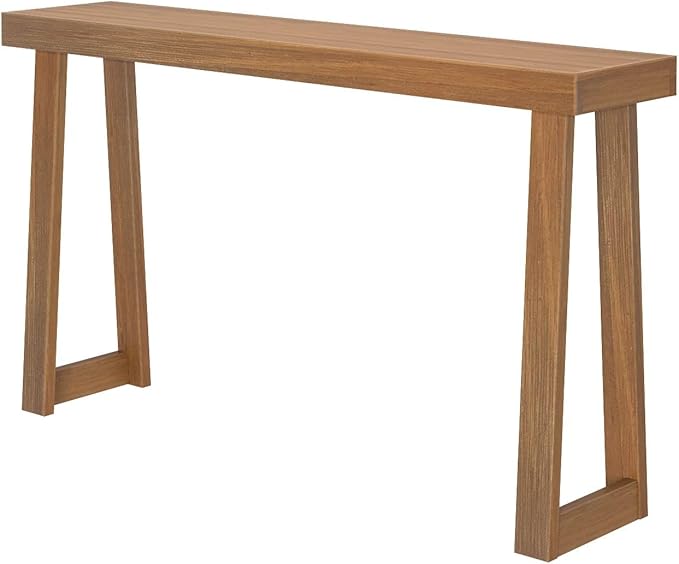 Plank+Beam Solid Wood Console Table, 56 Inch, Sofa Table, Narrow Entryway Table for Hallway, Behind The Couch, Living Room, Foyer, Easy Assembly, Pecan-Ruum Studio Home