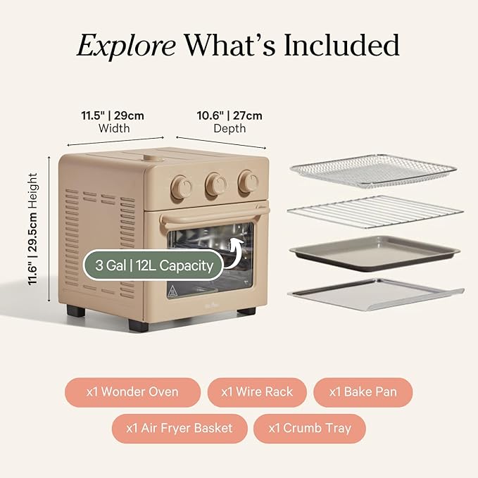 Our Place Wonder Oven | 6-in-1 Air Fryer & Toaster Oven with Steam Infusion | Compact, Countertop Friendly, Fast Preheat, Multifunctional | Air Fry, Toast, Roast, Bake, Reheat & Broil | Steam-Ruum Studio Home