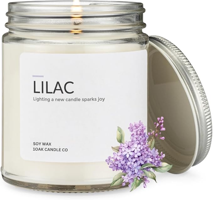 1OAK Soy Wax Scented Candles (Lilac) - Lilac Candle - Soy Candle for Home Scented - Long Burning Candles Premium - Hand-Poured (7oz.)-Ruum Studio Home