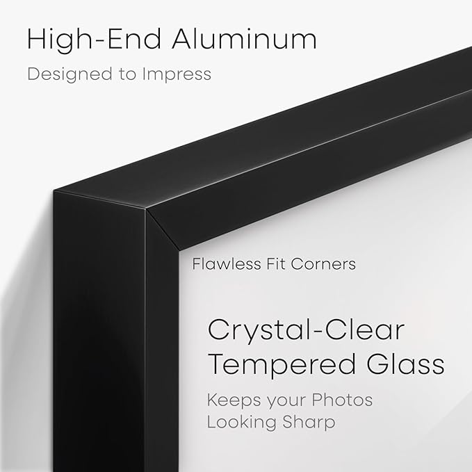 Homeforia 5.5 x 8.5 Business License Frame Black, High End Metal 5.5x8.5 Certificate Frames, 8.5x5.5 Document Frames for Wall or Tabletop, 5.5 by 8.5 Picture Frames, Tempered Glass, Wall Kit, Set of 1-Ruum Studio Home