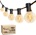 VerRon 100FT LED G40 Globe String Lights, Waterproof Shatterproof Outdoor Patio Lights with 50+2 Dimmable Edison Bulbs, Backyard Hanging Light, Warm White for Bistro Party Wedding Deck Garden-Ruum Studio Home