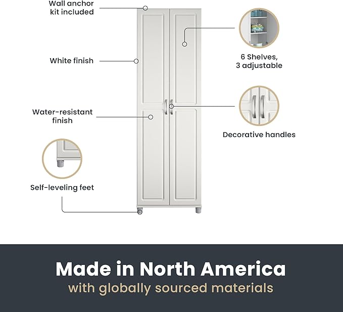 SystemBuild Evolution Kendall 24" Utility Storage Cabinet - White-Ruum Studio Home