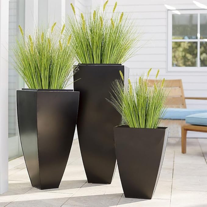 Melorca&Guilla Artificial Plants 6PCS 27“ Fake Tall Onion Grass Faux Plant,Artificial Grass Greenery Shrubs Bushes for Garden Porch Window Box Shop Office Home Décor-Ruum Studio Home