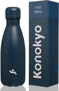 Insulated Water Bottles,12 oz Double Wall Stainless Steel Vacumm Metal Flask for Sports Travel, Navy Blue-Ruum Studio Home