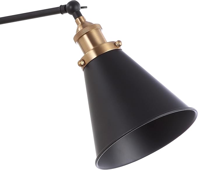 JONATHAN Y JYL7462A-SET2 Rover 7" Farmhouse Industrial Adjustable Arm Metal LED Wall Sconce Rustic Bohemian 2700K 4W Bulb for Entryway Lobby Kitchen Bathroom Bedroom Hallway, Black (Set of 2)-Ruum Studio Home